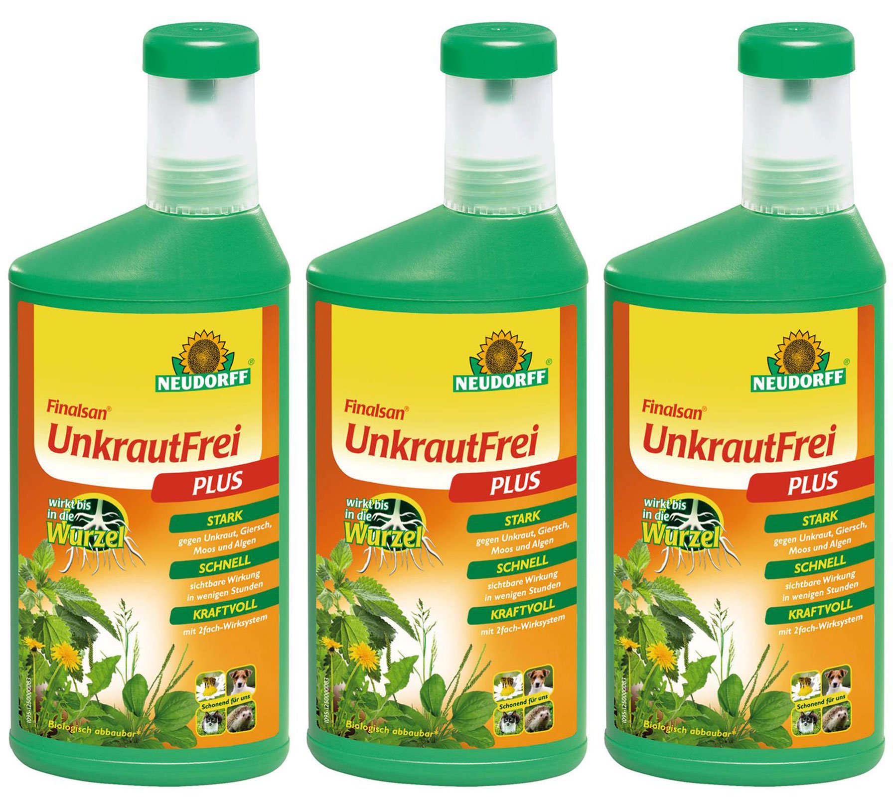 3 x 1 Liter Neudorff Finalsan Konzentrat UnkrautFrei Plus, Unkrautvernichter