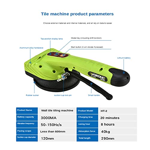 Nahtsetzer, Fliesenfliesenmaschine Wand- und Bodenfliesen-Vibrationsfliesen-Artefakt Intelligentes Fliesen-Akku-Elektrowerkzeug Professionelles Arbeitsplatten-Installationswerkzeug for Granit, Stein,