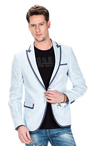 Cipo & Baxx Herren Freizeit Sakko Klassich Modern Blazer Schmal Men Sakko Hellblau Gr.54