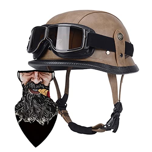 Halbschalenhelm mit DOT/ECE Motorradhelm Motorrad Halbhelme Open Face Helm Jethelm Rollerhelm Motorrad-Halb offener Helm Mopedhelm Cruiser Chopper Helm