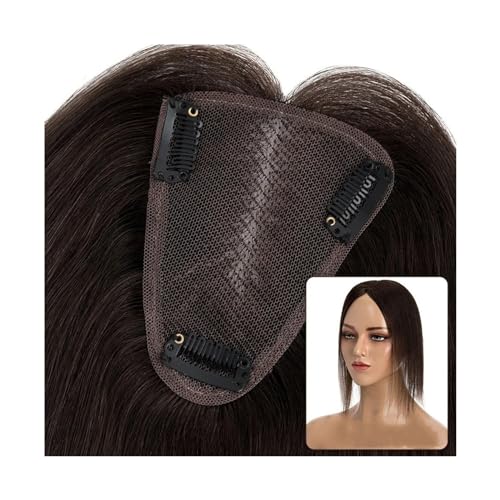 Haartopper für Frauen Haar-Topper, 8 x 10 cm, handgefertigt, feine Mono-Basis, Damen-Topper, Clip-in-Echthaarverlängerungen, 6–14 Zoll, glattes Haar, Einzelknoten, Mono-Haarteil Haarteil Topper Toupet