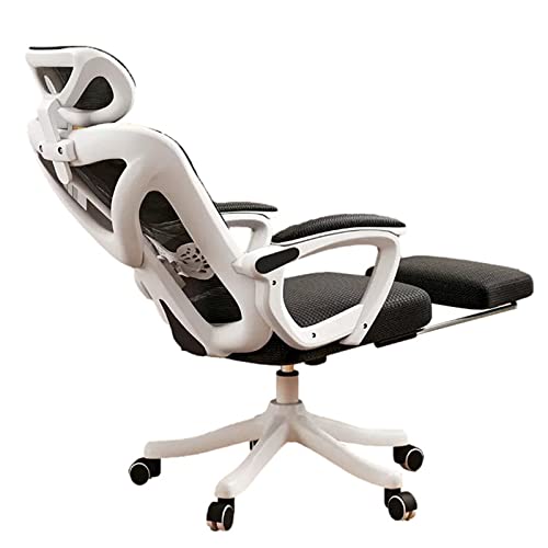 TBSZCM 360°-Drehstuhl, Chefsessel mit Rollen, Home-Office-Stuhl mit Kopfstütze und Rückenlehne, ergonomischer Bürostuhl mit Fußstütze, blau Run forward