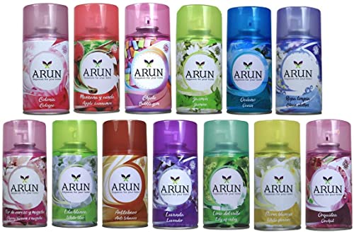 12x 250ml MIX Arunspray passend für Air Wick Airwick freshmatic nachfüller duft