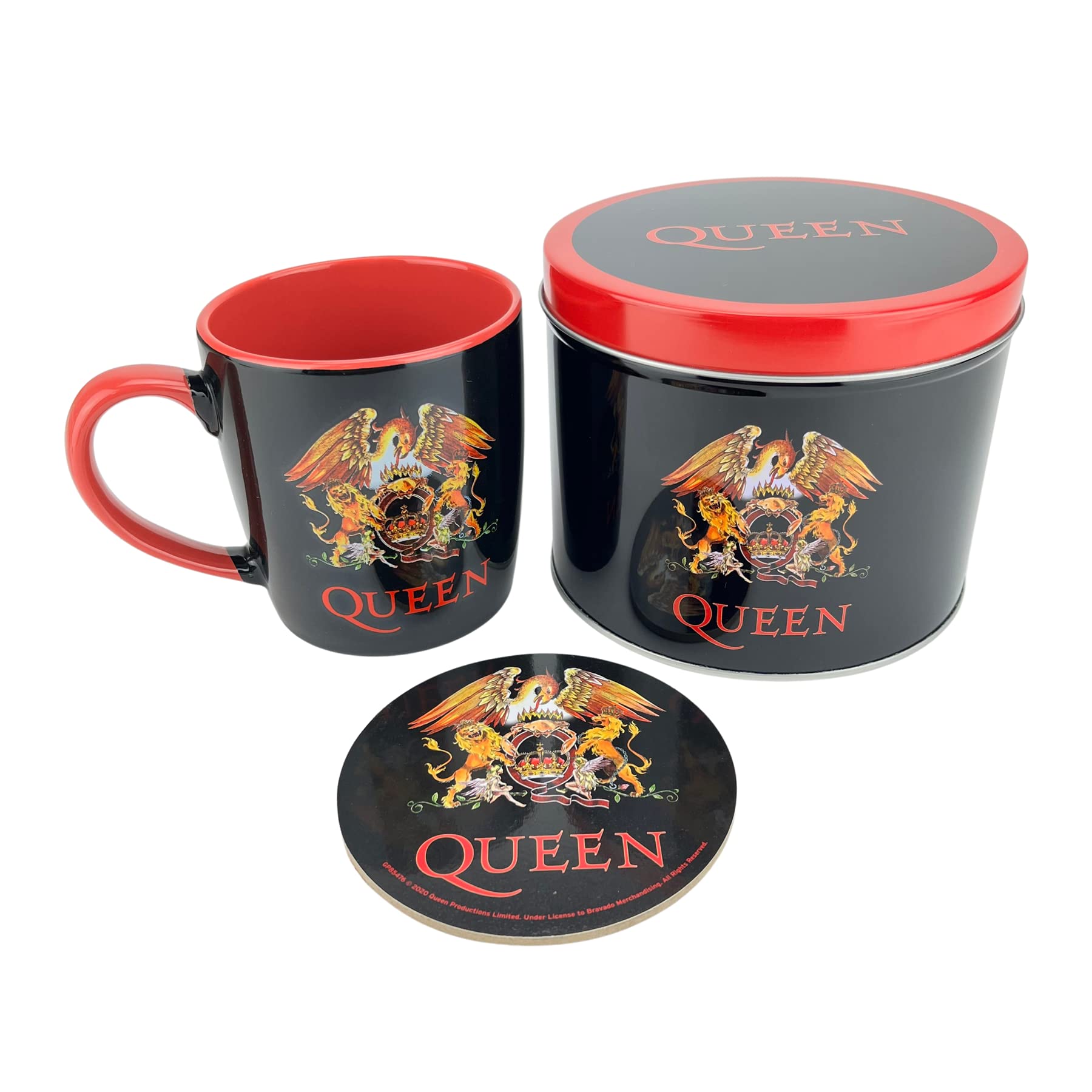 Pyramid Queen International Tasse und Untersetzer, Geschenkdose, Logo-Artwork, Einheitsgröße