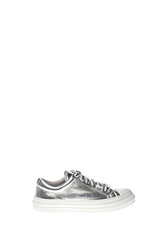 Pollini Damen Ja15764g0fif090235 Sneaker, Silber/schwarz, 35 EU