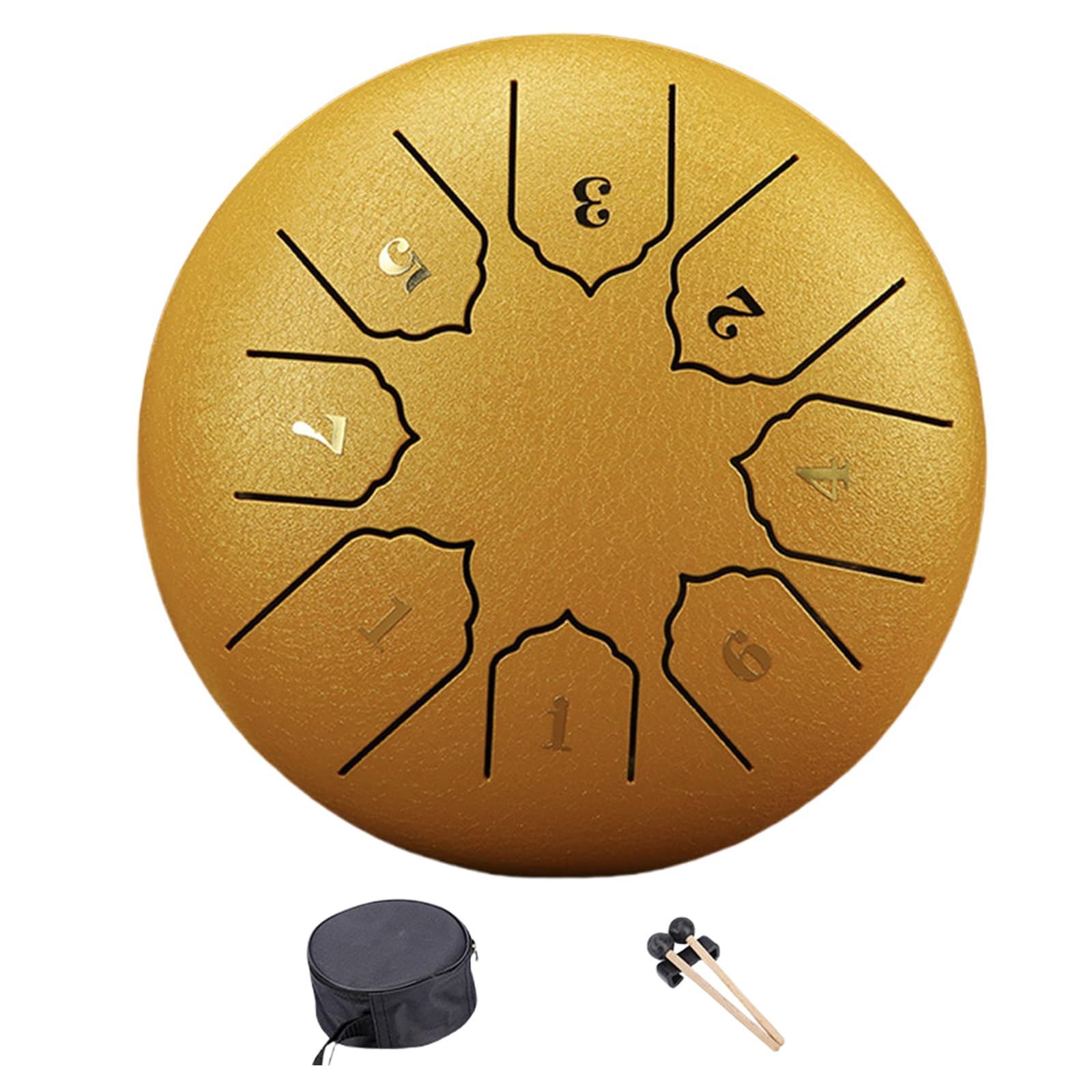 Steel Tongue Drum 8 Note 6 Inch Steel Drum Percussions Instrument With Drumsticks And For Musical Educations