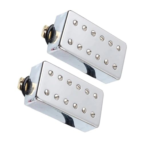 1/2 Stück Double Coil 12 Loch Humbucker Pickup Für E-Gitarre Silber e gitarren tonabnehmer (Color : Neck and Bridge)