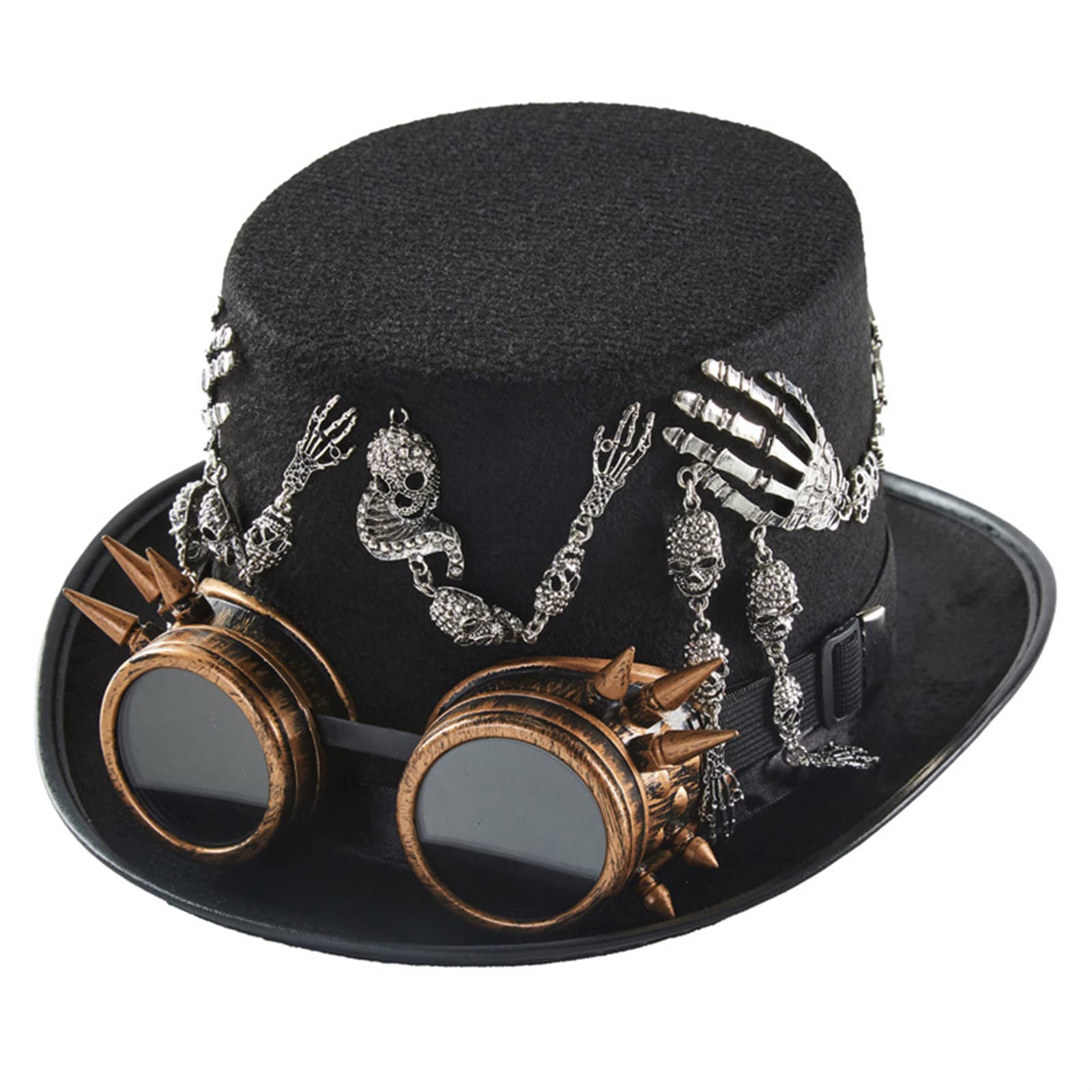 MEELYHOME Steampunk-Hut für Herren mit Brille, Steampunk-Hut, Zeitreisende, Halloween, Steampunk-Zubehör, Steampunk-Hut, Steampunk-Hut