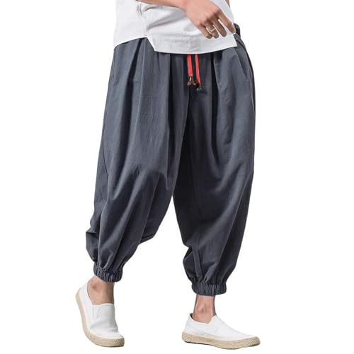 LYZXYZAI Kampfkunst Tai Chi Trainingshosen Unisex Freizeithose Weite Beine Bloomers Yoga Pumphose Pump Haremshose Qigong Shaolin Weite Beine Elastische Taille Tai Chi Kung Fu Hose,006,4XL