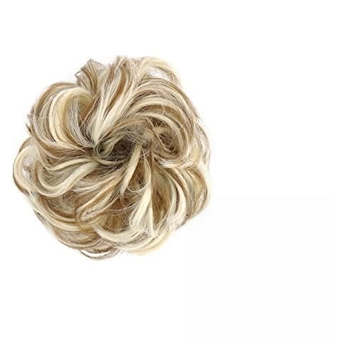 Bun Haarteile 1 Stück rund ums Haar, Pferdeschwanz, Donut-Haarknoten, Haarschmuck for Frauen, synthetischer, unordentlicher, lockiger, gewellter Scrunchie-Chignon mit Gummibandwickel Brötchen-Haarteil