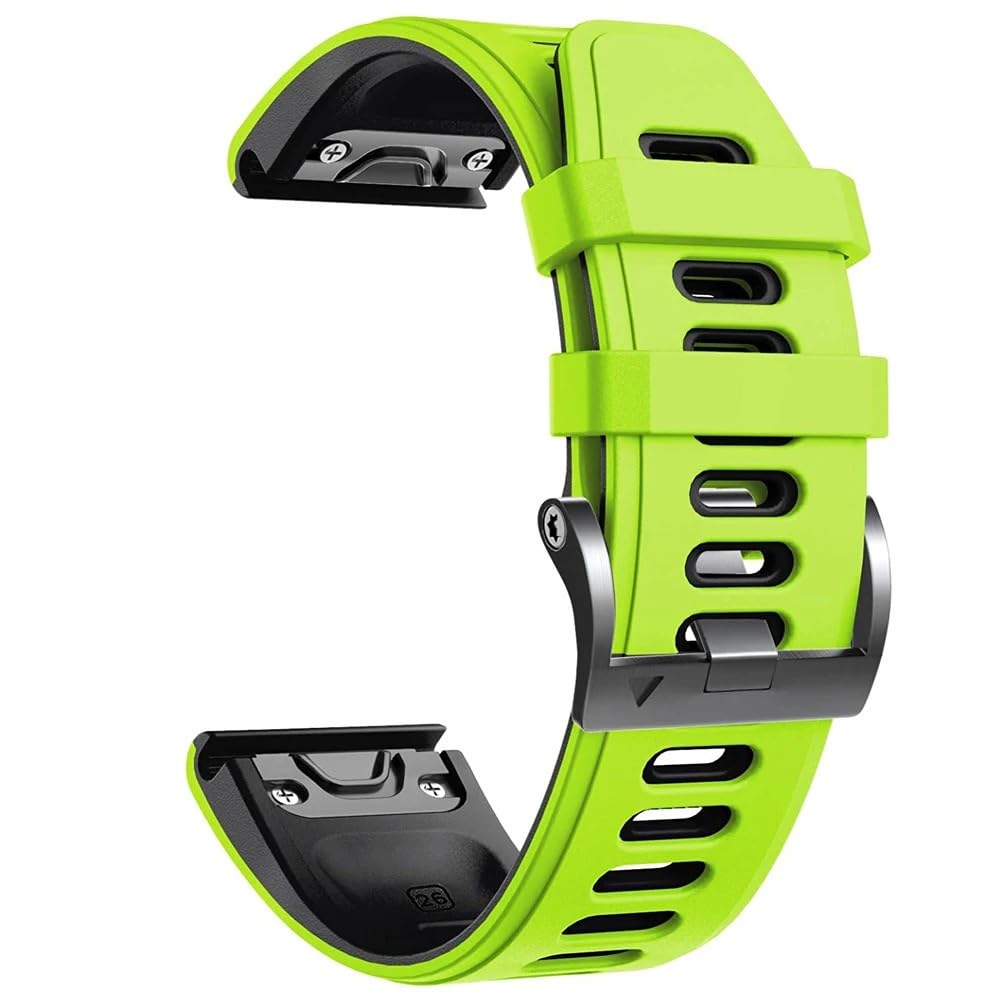 OPKDE Sport-Silikon-Uhrenarmband für Garmin Fenix 7, 7X, 6, 6X, Pro, 5X, 5 Plus, 3HR 935, 22 mm, 26 mm, EasyFit, Schnellverschluss-Armband, 26mm For Fenix 5X 5XPlus, Achat