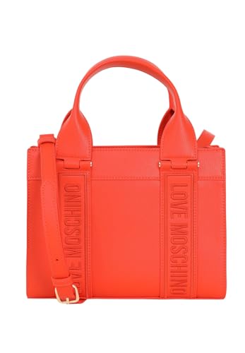 Love Moschino Orange Damen Tasche mit Ton-in-Ton eingenähtem Logo, rot, Einheitsgröße