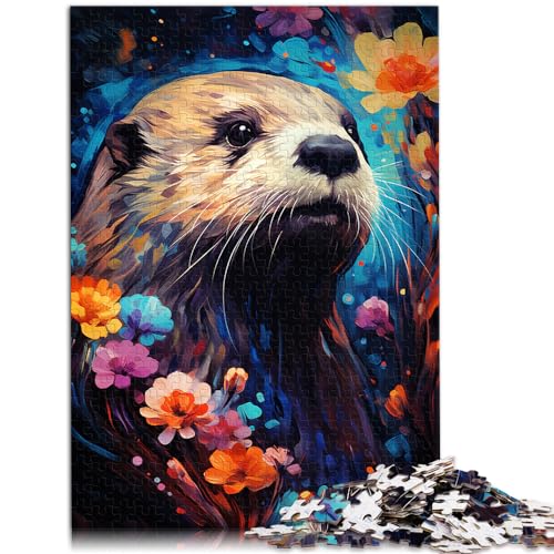 Puzzle für Puzzle, farbenfrohes psychedelisches Galaxie-Seeotter-Puzzle 1000 Teile für Erwachsene, Holzpuzzle-Spielzeug, Wanddekoration, 1000 Stück (50 x 75 cm)