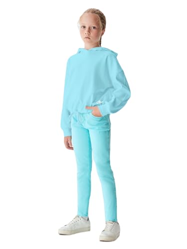 LTB Jeans Mädchen Kapuzenpullover Renaza Langarm Mit Kapuze zum Überziehen in Blau aus 100% Baumwolle - Größe 152CM