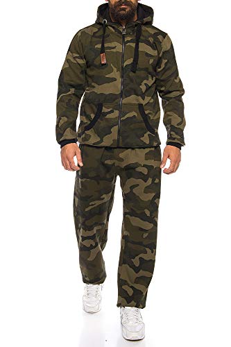 Finchman Finchsuit 1 Herren Jogging Anzug Trainingsanzug Sportanzug FMJS135, Camo Grün, S