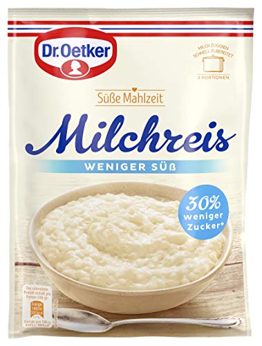 Dr. Oetker Milchreis Weniger Süß, 16er Pack (16 x 112 g)