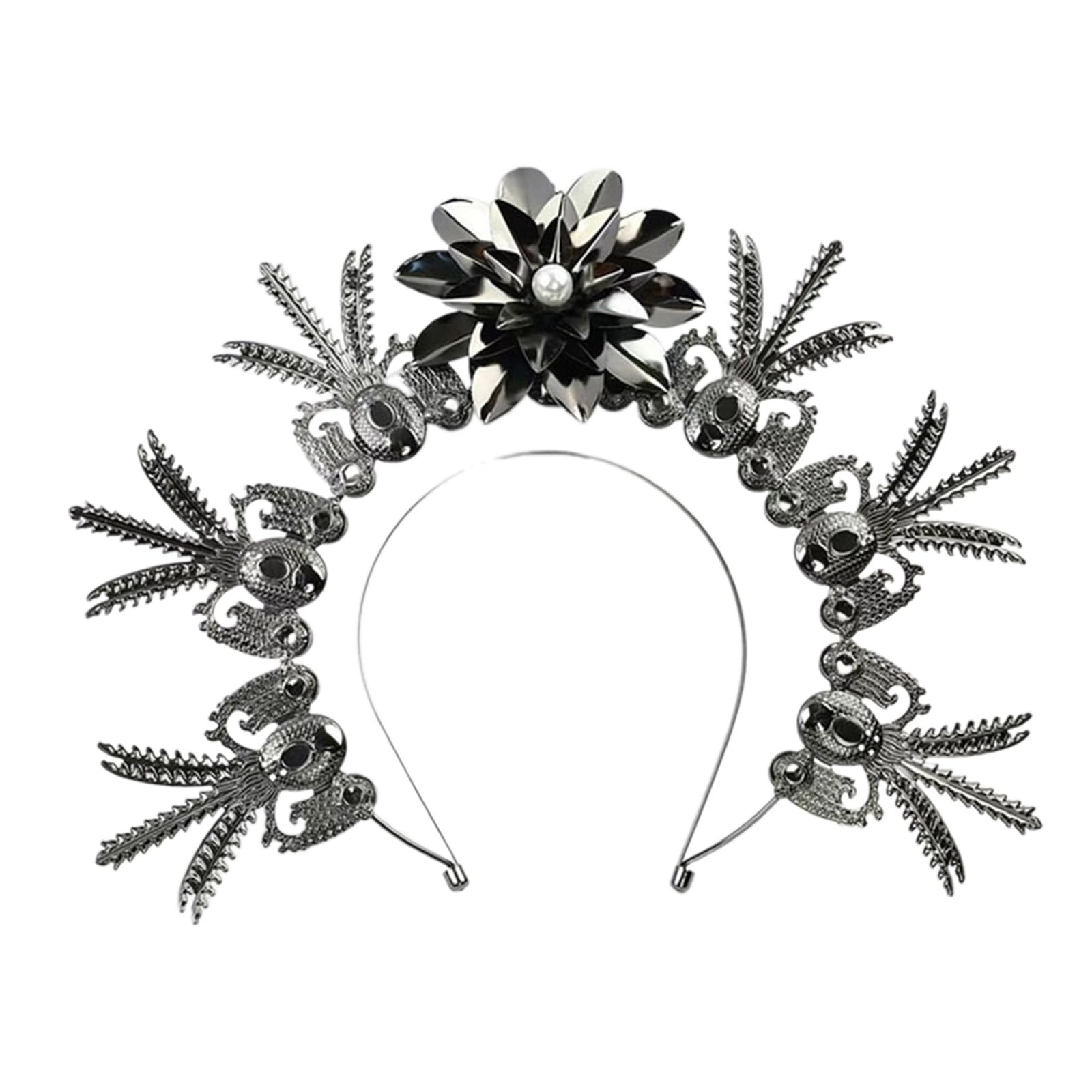 Barockes Halo-Stirnband mit Strasssteinen, Kopfschmuck für Damen, Jungfrau-Kopfbedeckung, Diadem, Haarreifen, Hochzeit, Party, Haarschmuck, Kreuz-Stirnband