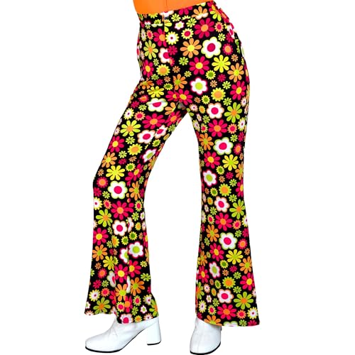 Widmann - 60er Jahre Hose für Damen, Hippie, Reggae, Flower Power, Disco Fever, Schlagermove