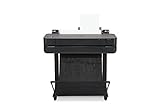 HP DesignJet T630 Großformatdrucker, 24 Zoll, bis zu A1, mobiles Drucken, Wi-Fi, Gigabit Ethernet, Hi-Speed USB 2.0, 1 Jahr Garantie (5HB09A), Schwarz