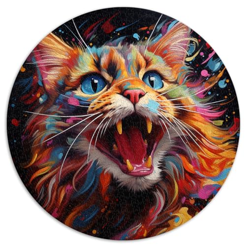 Puzzle für Katzen, bunt, 1000 Teile, Puzzle 26,5 x 26,5 Zoll, pädagogisches Stressabbau-Spielzeug, Puzzle ganze Familie