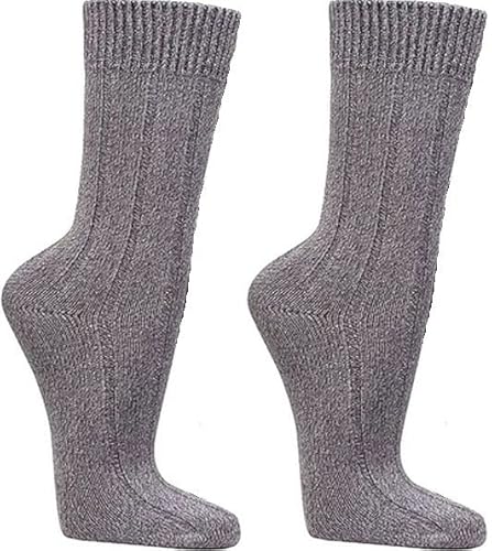 Wowerat Warme Socken Viskose aus Bambuszellstoffen, Doppelzylinder 3er-BÜNDEL (Gr.39-42, anthrazitmouliné)