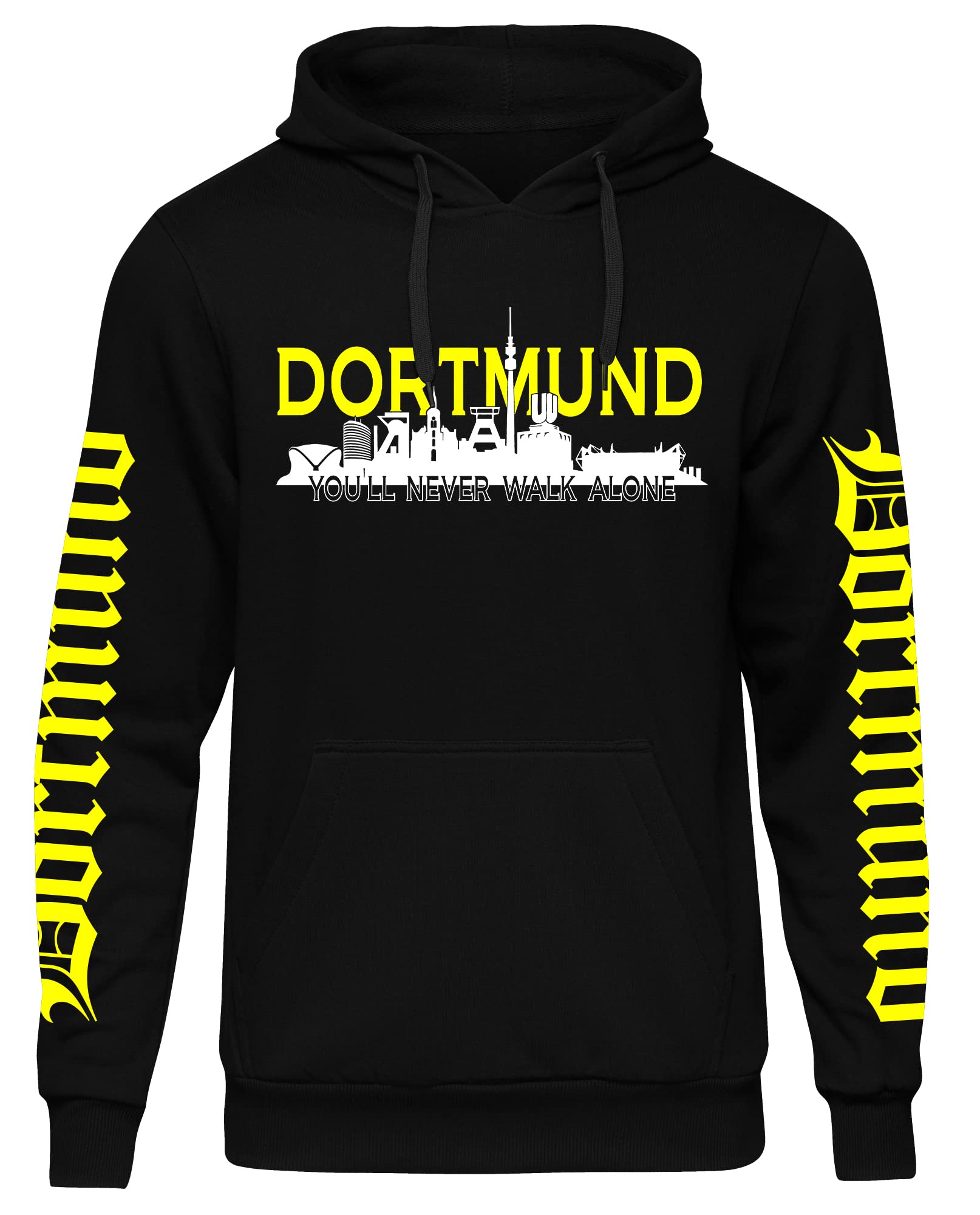 UGLYSHIRT Dortmund über Alles Herren Kapuzenpullover | Dortmund Pullover Skyline Hoodie | Schwarz (XXL)