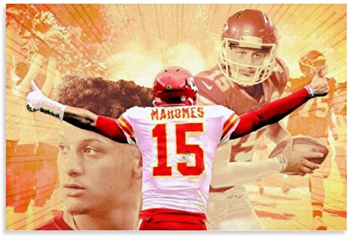 5D Diamant Painting Set FüR Erwachsene Und Kinder Kansas City Chiefs - Patrick Mahomes II MVP DIY Diamond Painting Kristall Strass Diamant Stickerei GemäLde 23.6"x35.4"(60x90cm) Kein Rahmen