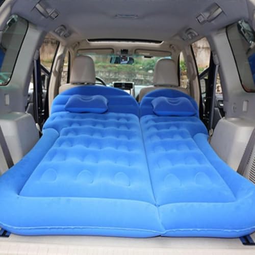 SNMHH Auto Luftmatratze für BMW X1 X2 X3 X4 X5 X5M X6 X6M, Autobett Reisen Camping Aufblasbare Matratze Rückbank Tragbare Kissen Luftpumpe Tragbar Schlafen,Blue-B