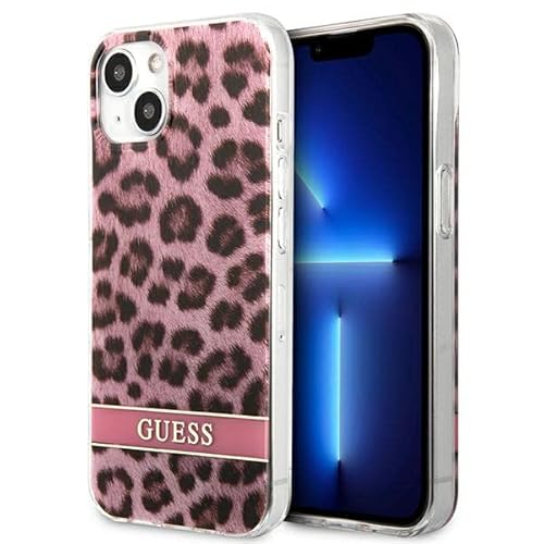 Guess GUHCP13SHSLEOP Hülle für iPhone 13 Mini 5,4" rosa/pink hardcase Leopard