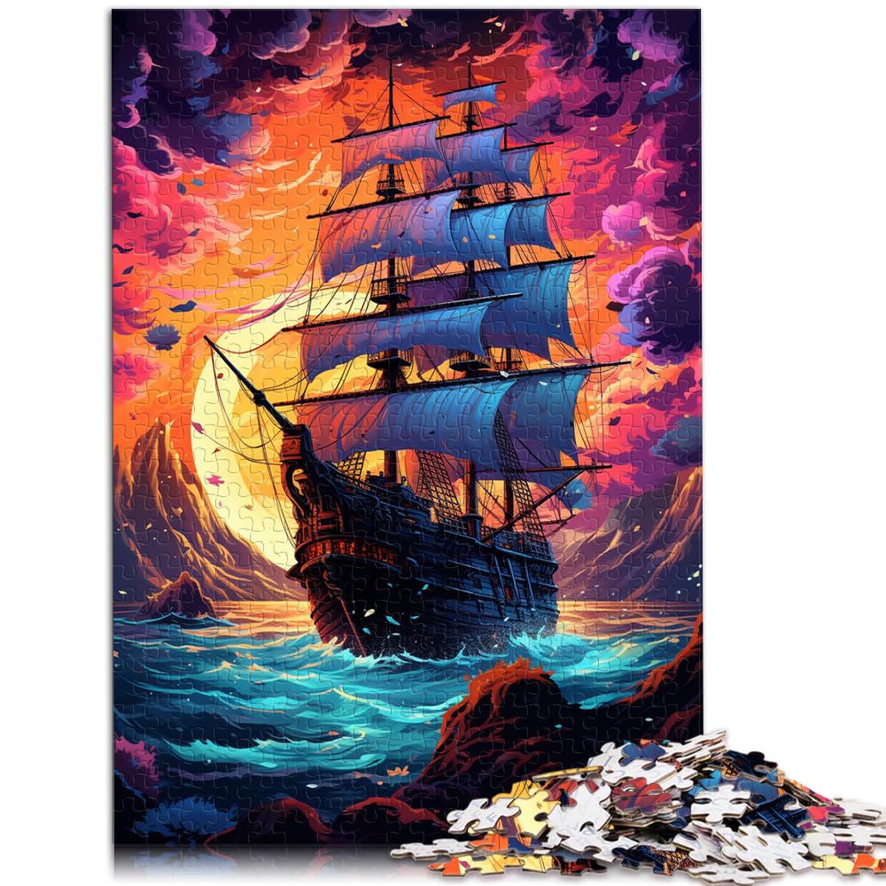 Puzzle-Spiele Weltraum-Piratenschiff, farbenfrohes 1000-teiliges Puzzle, Holzpuzzle, Spielzeug, Puzzle, Lernspiele, Stressabbau-Puzzle, 1000 Teile (50 x 75 cm)