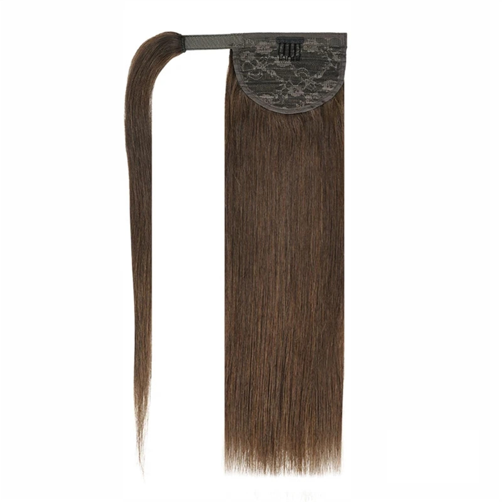 Pferdeschwanz Haarteil Echthaar-Pferdeschwanz-Verlängerung, 35,6–55,9 cm lang, gerade, umwickelbarer Pferdeschwanz, Clip-in-Haarverlängerung, brasilianisches Remy-Haar, gerade Pferdeschwanz-Haarteile