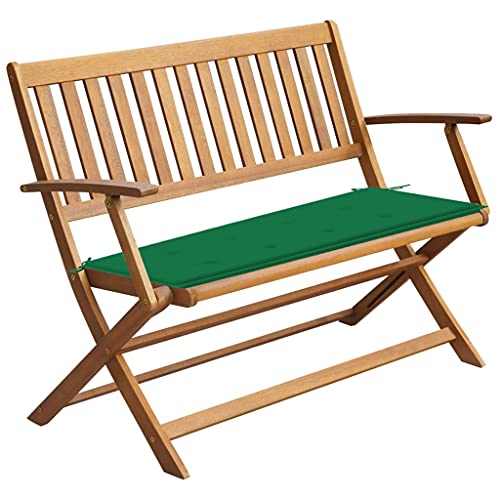 Juroupi Gartenbank mit Auflage Balkon MöBel Sitzbank Auflage Lounge Balkon Gartenbank 120 cm Massivholz Akazie - 3064244