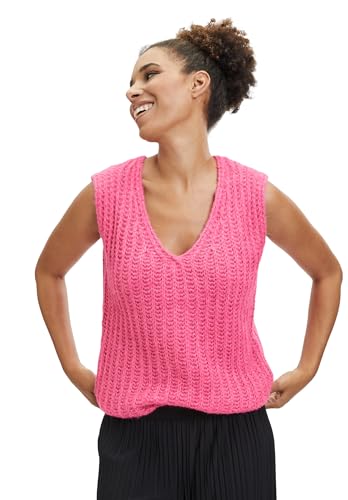 Cartoon Damen Strickpullunder unifarben Raspberry Sorbet,40