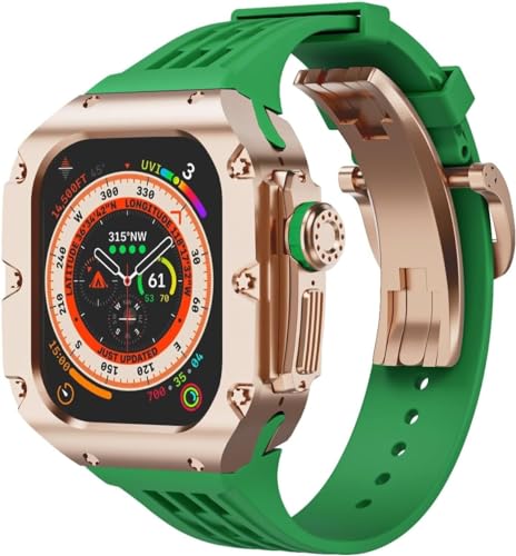 NEYENS 49 mm Titanlegierung, Uhrengehäuse, Gummiband, für Apple Watch Ultra 2 Serie, Ersatzteil, Sportarmbänder, Uhrengehäuse, Metallkrone, Mod-Kit, Zubehör, For Ultra 2, Achat