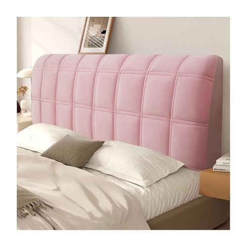 Bett Kopfteil Bezug, Stretch Kopfteilbezug Bett 180/140/160/200/180/190/200 CM, Bettkopfteil Hussen Strecken Headboard Cover, Waschbar Staubdichte Schutzhülle, Bett Kopfteil Abdeckung(Rosa,210cm/82.6i