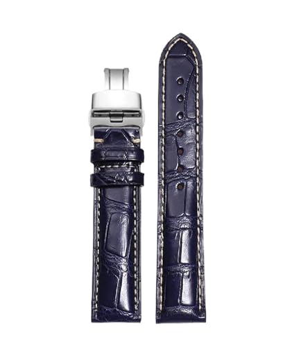 SpaRcz Armband aus echtem Leder mit Krokodilmuster für Herren, 13-21mm, Farbe 10, 20mm