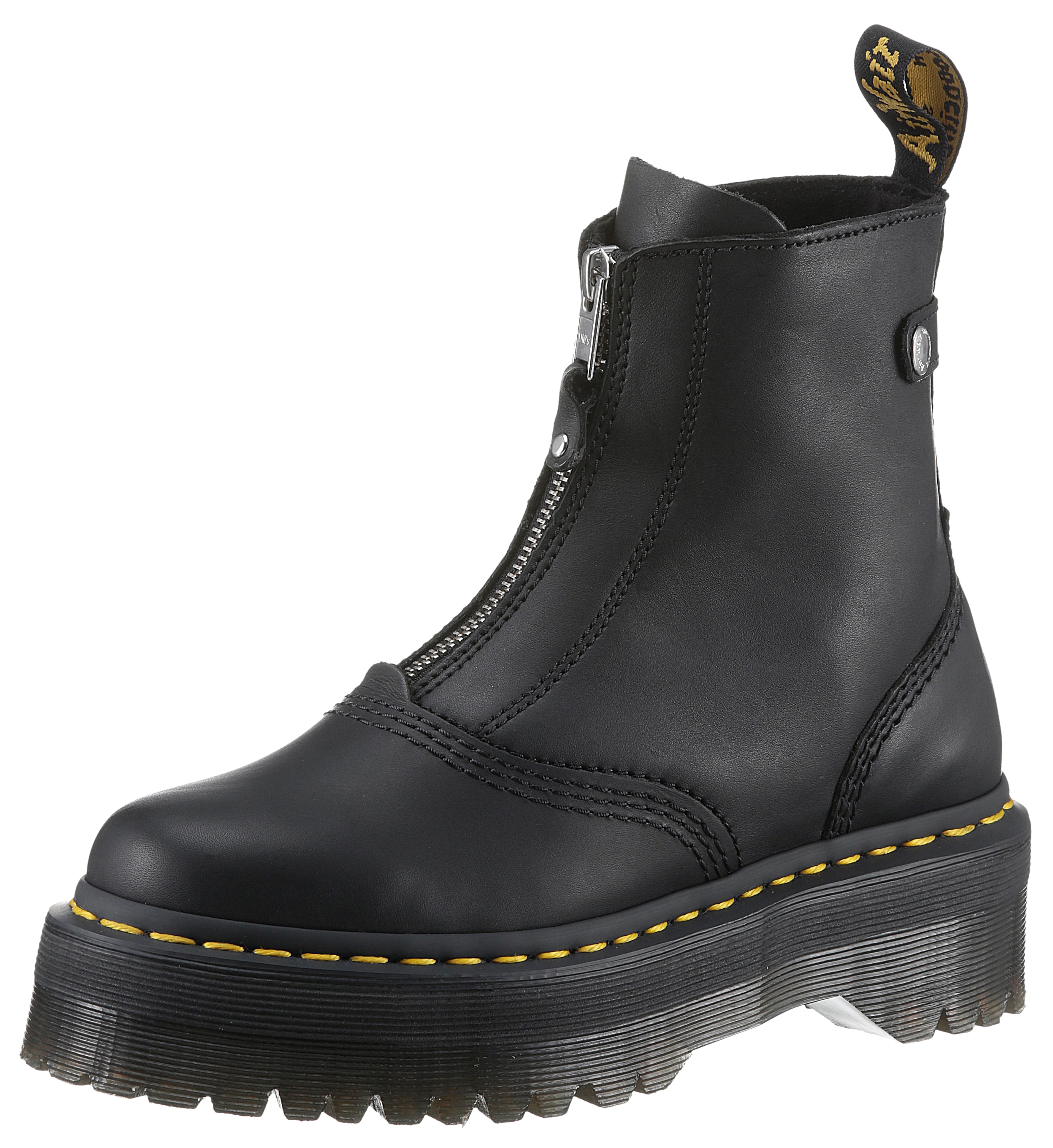 DR. MARTENS Bikerboots "Jetta", Festival, Plateau, Stiefelette mit 3 cm Plateausohle