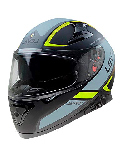 ON BOARD LEVEL HELMENTS Integralhelm Laevel LFT1 Touring Fluor, Unisex, L, Schwarz matt/Gelb