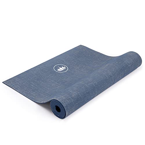 Yogamatte OEKO Jute Marine Blue - hervorragende Rutschfestigkeit, gute Dämpfung und hohe ökologische Standards