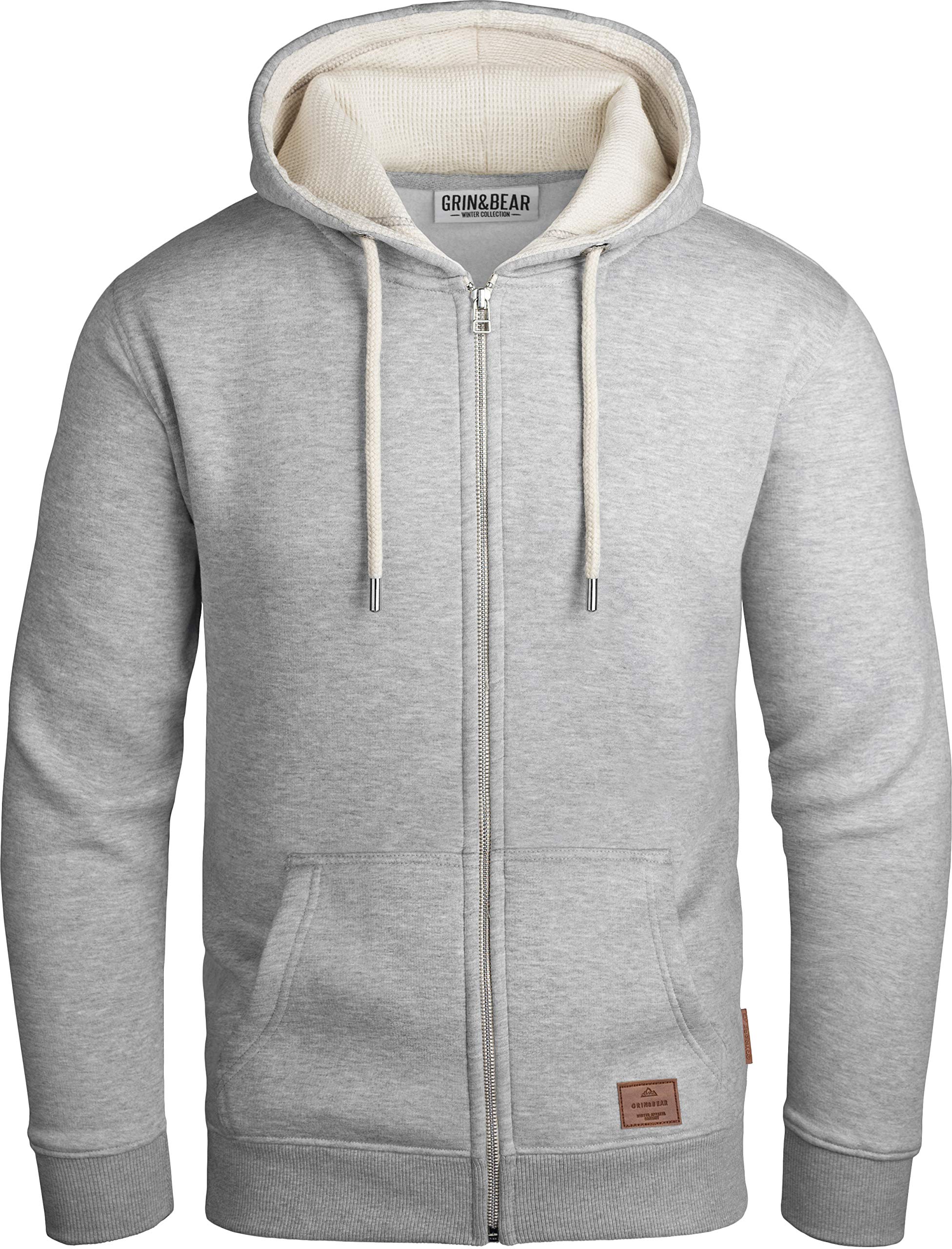 Grin&Bear Herren Kapuzenjacke grau meliert, XL, GEC491