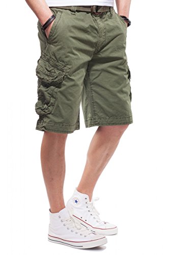 Jet Lag Cargo Shorts Take Off 3 Modell 16 in schwarz, Olive, Stone, Cement, Gold und Camouflage, Größe:W33, Farbe:Oliv, Stil:Cargoshorts