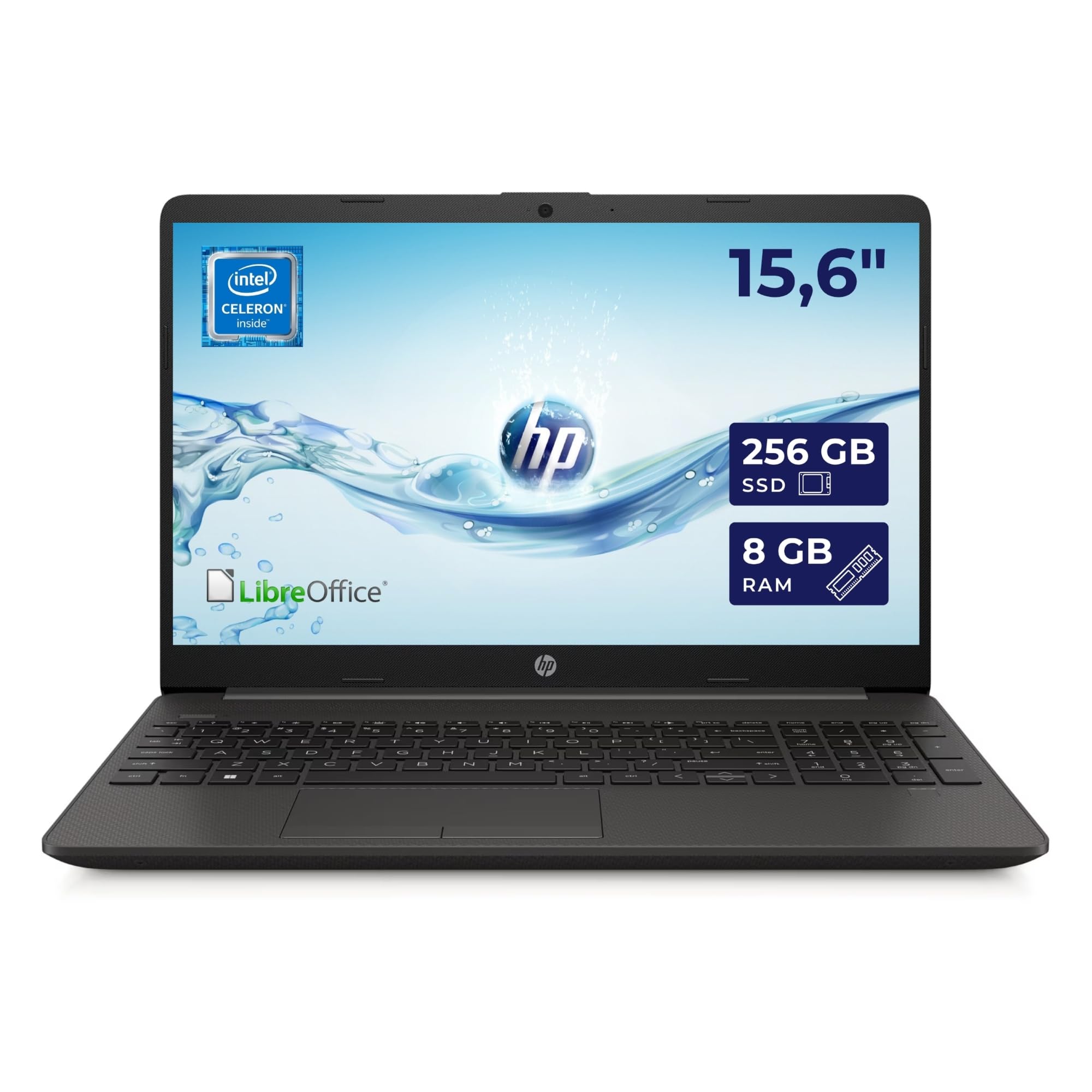 HP 250 G9 Notebook Display 15.6" 1366 x 768 Pixel Intel N4500 8 GB DDR4-SDRAM 256GB SSD Wi-Fi OPEN OFFICE W11