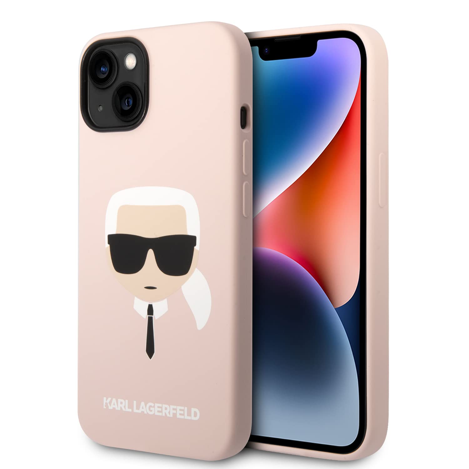 KARL LAGERFELD KLHMP14MSLKHLP Hülle für iPhone 14 Plus 6,7" hardcase Hell-Pink Silicone Karl`s Head