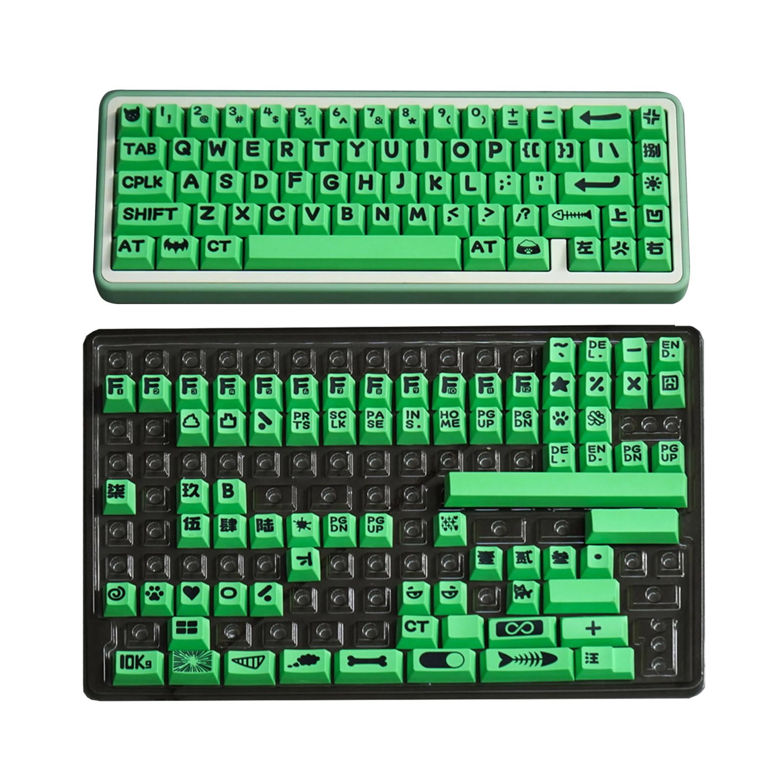 138Keys Personalisierte Tier-Party-Tastenkappe, PBT-Farbstoff, Subbed Keycap Profil, Tastenabdeckung für mechanische Tastatur, GK, Tier-Party-Tastenkappen