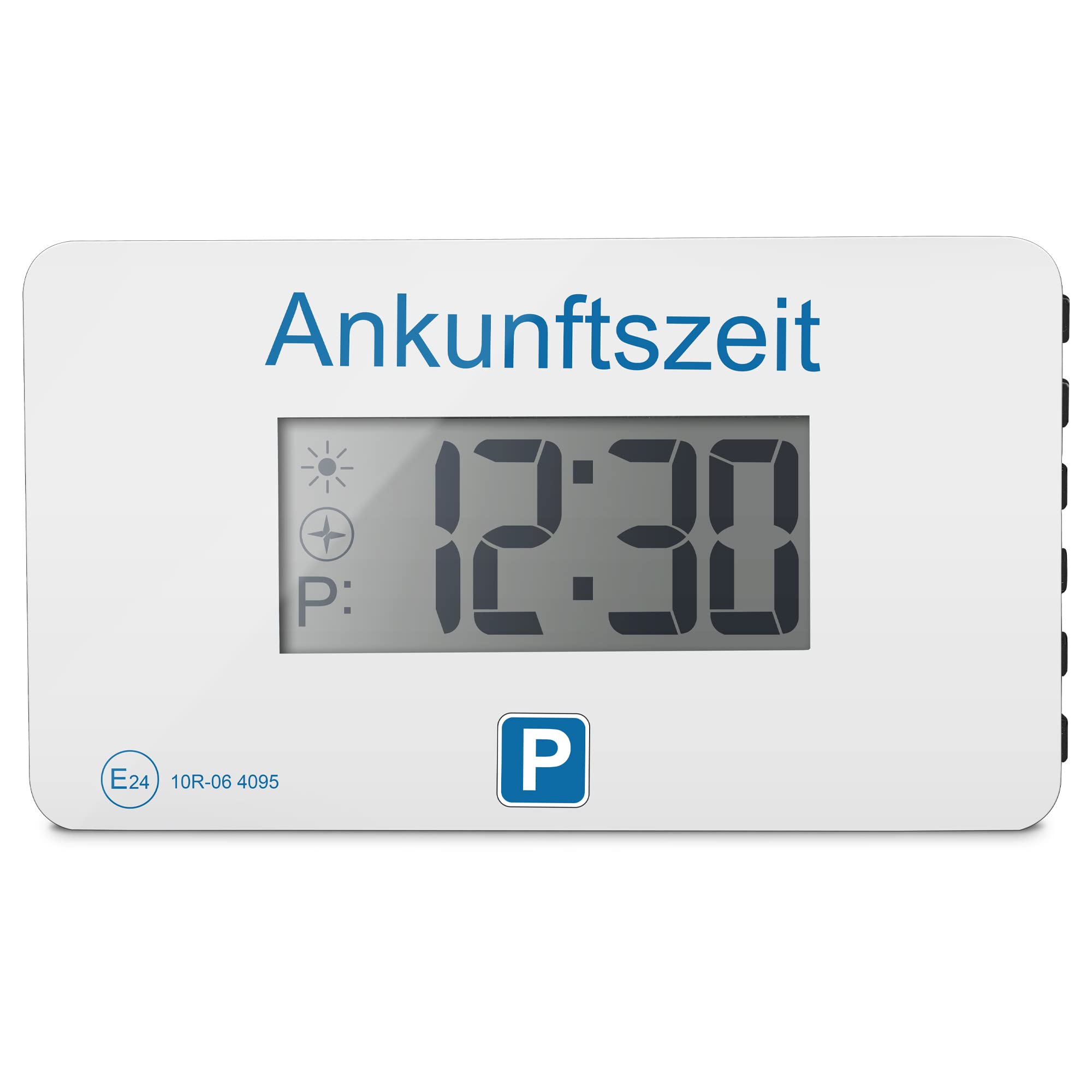 Parkwächter V1 automatische Parkscheibe gemäß der Straßenverkehrsordnung, Digitale Parkscheibe für das Auto, elektronische Parkuhr, Weiss, 105 x 60 x 13 mm