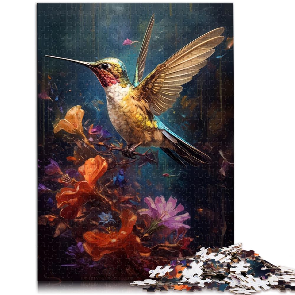 Puzzle für Erwachsene „Kolibri im Garten“, 1000 Teile, Holzpuzzle, anspruchsvoll, Aber unterhaltsam und humorvoll, 1000 Teile (50 x 75 cm)