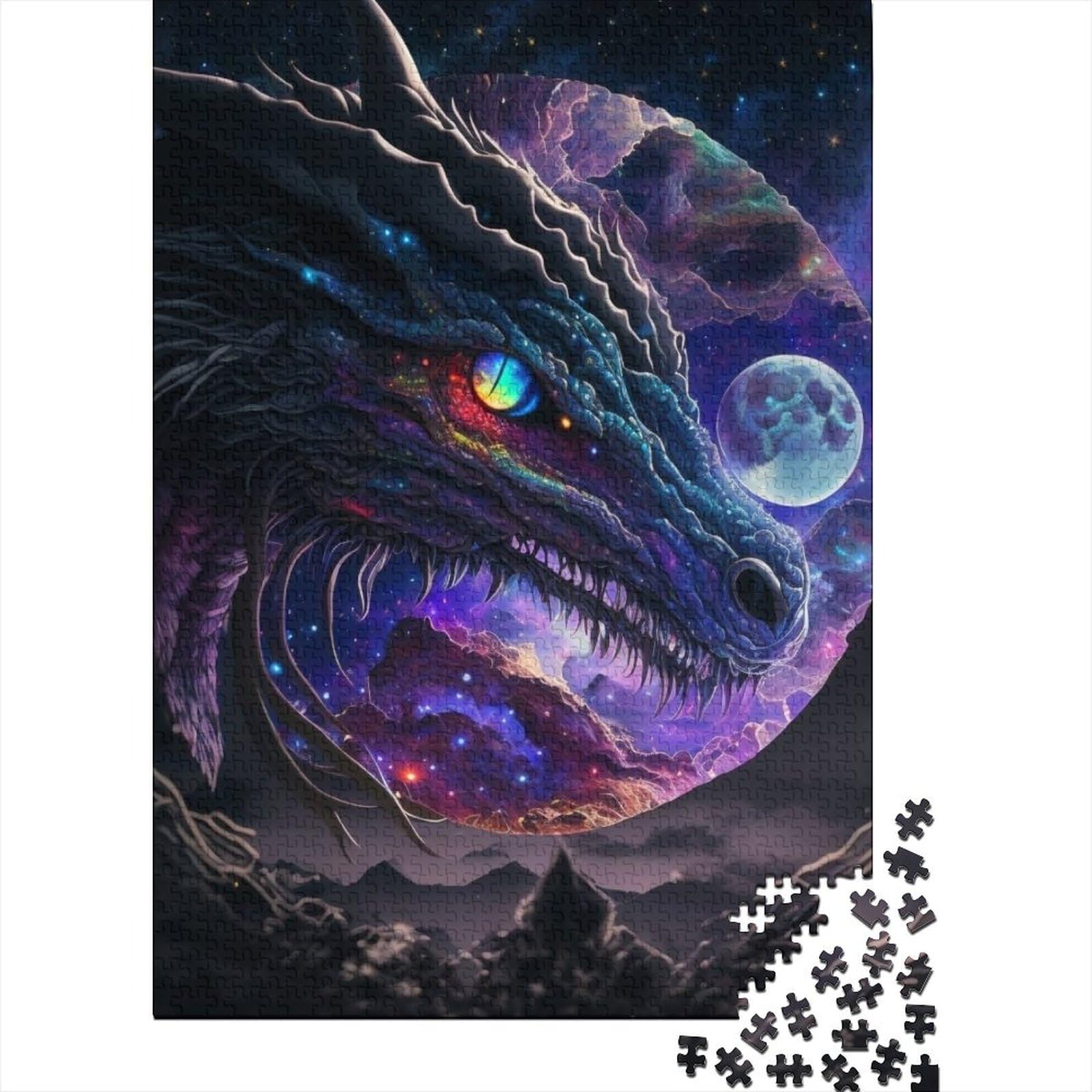 Puzzle für Erwachsene, 1000 Teile,Brave Dragon, Holzpuzzle, Puzzle für Erwachsene, Teenager, Spielspielzeug für Erwachsene, Familienpuzzle, Geschenk (Größe 75x50cm)