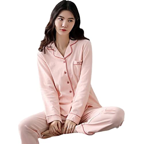 BANLUX Schlafanzüge Für Damen - Langarm-Hose Nachtwäsche-Set Größe Baumwolle Pyjamas Für Frauen Herbst Winter Pijamas Lose Pyjama Femme, Stil C, M