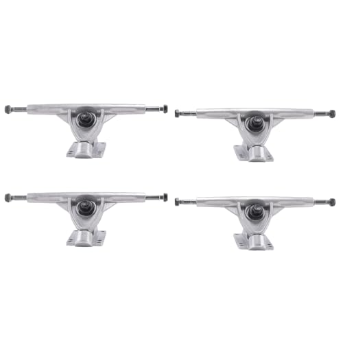 SICOSALT 2X 7 Longboard Trucks Skateboard Truck für Flat-Plate Bridge Aluminium Universal Longboard Skateboard Halterung, Silber