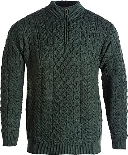 WALKER AND HAWKES Woodham - Herren Pullover aus Merinowolle - Dunkles Waldgrün - XL